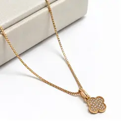 CHOKER TREVO BANHADA A OURO 18K