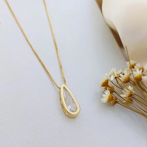 Colar Gota Banhado a Ouro 18K