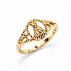 ANEL SANTA BANHADO A OURO 18K