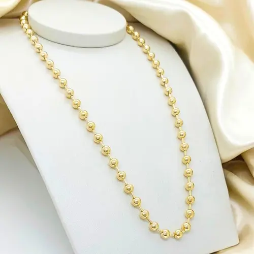 COLAR BOLINHAS PREMIUM BANHADO A OURO 18K