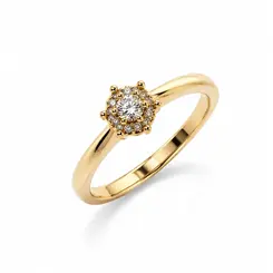ANEL SOLITARIO BANHADO A OURO 18K