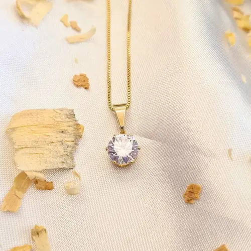 Colar Ponto de Luz Banhado a Ouro 18K