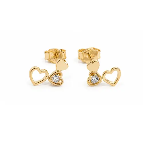 BRINCO CORAÇÕES BANHADO A OURO 18K