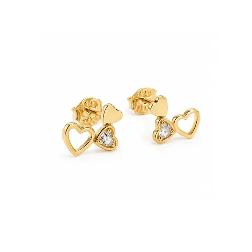 BRINCO CORAÇÕES BANHADO A OURO 18K