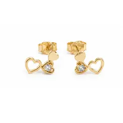 BRINCO CORAÇÕES BANHADO A OURO 18K