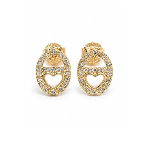 BRINCO OVAL BANHADO A OURO 18K