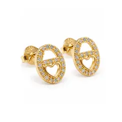 BRINCO OVAL BANHADO A OURO 18K