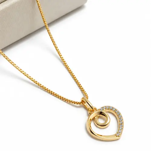 COLAR CORAÇÃO BANHADO A OURO 18K