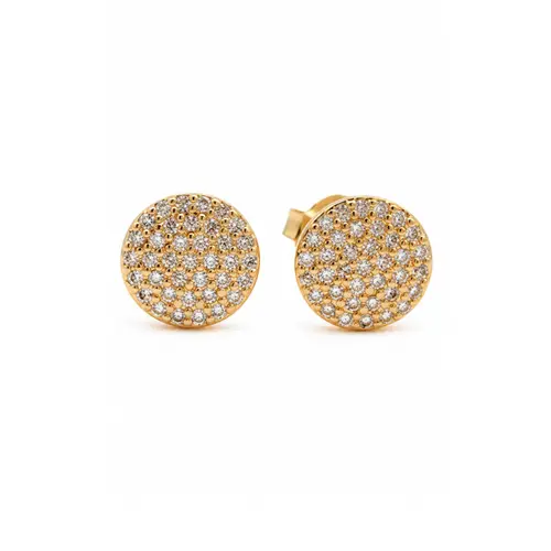 BRINCO REDONDO CRAVEJADO BANHADO A OURO 18K