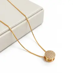 COLAR PINGENTE REDONDO BANHADO A OURO 18K