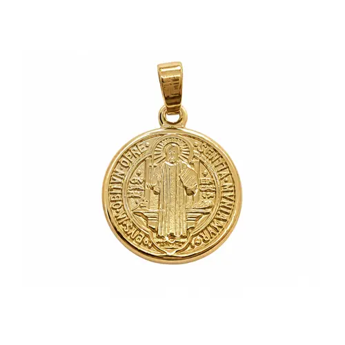 PINGENTE SÃO BENTO BANHADO A OURO 18K