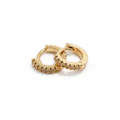 ARGOLA CRAVEJADA BANHADA A OURO 18K