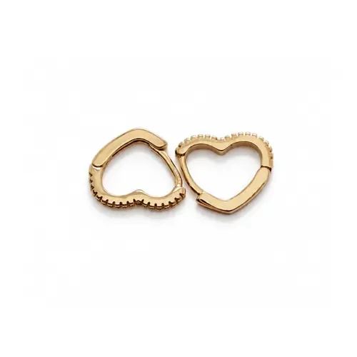 ARGOLA CORAÇÃO CRAVEJADA M BANHADA A OURO 18K