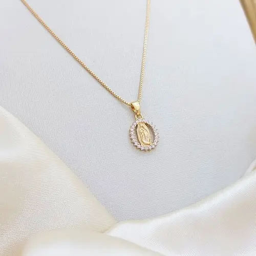 Colar Nossa Senhora Banhado a Ouro 18K