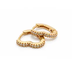 ARGOLA CORAÇÃO CRAVEJADA G BANHADA A OURO 18K