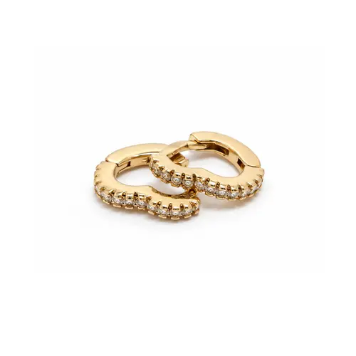 ARGOLA CORAÇÃO CRAVEJADA P BANHADA A OURO 18K
