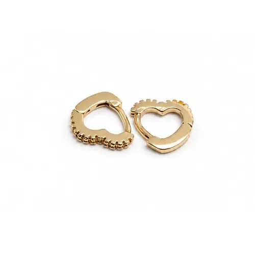 ARGOLA CORAÇÃO CRAVEJADA P BANHADA A OURO 18K