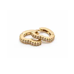 ARGOLA CORAÇÃO CRAVEJADA P BANHADA A OURO 18K