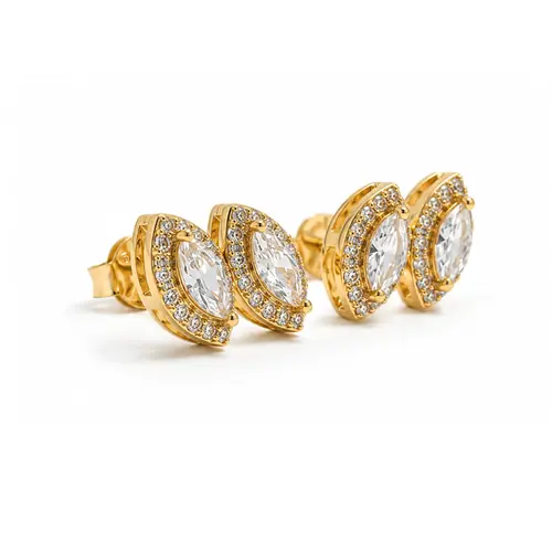 BRINCO NAVETE DUPLO BANHADO A OURO 18K