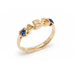 ANEL ABC REGULÁVEL BANHADO A OURO 18K