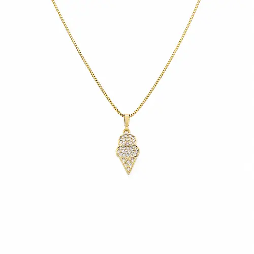 COLAR ICE CREAM BANHADO A OURO 18K