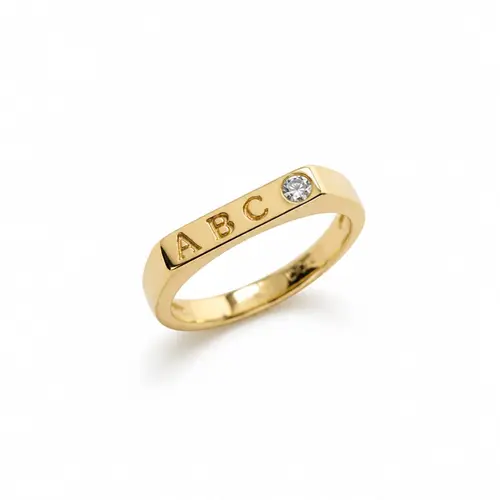 ANEL ABC BANHADO A OURO 18K