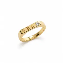 ANEL ABC BANHADO A OURO 18K