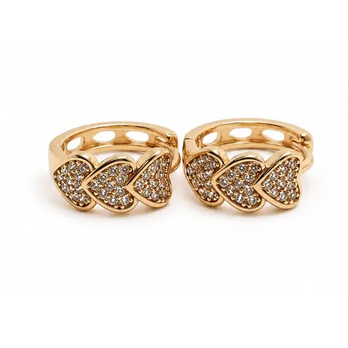ARGOLA CORAÇÕES BANHADA A OURO 18K