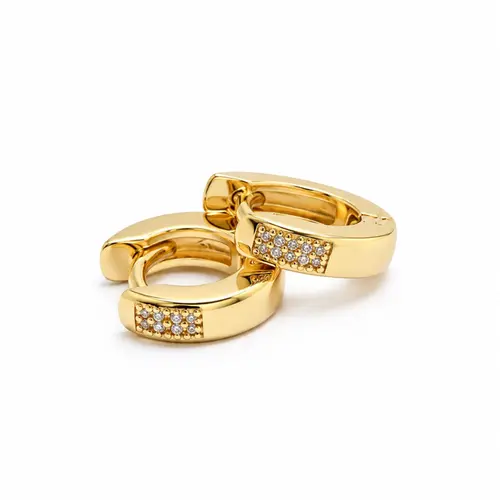 ARGOLA CRAVEJADA BANHADA A OURO 18K