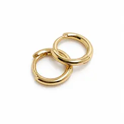 ARGOLA LISA M BANHADA A OURO 18K