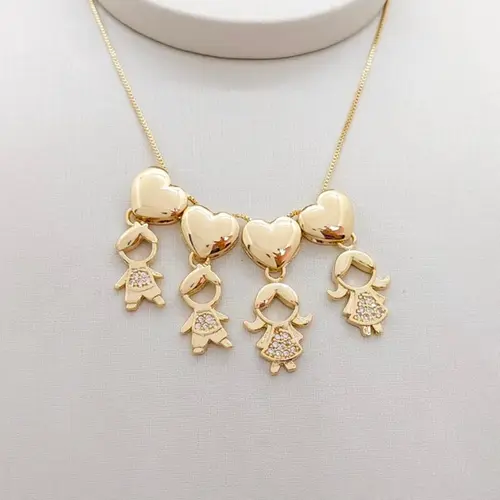 COLAR 4 FILHOS BANHADO A OURO 18K
