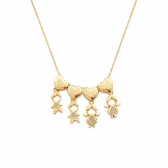 COLAR 4 FILHOS BANHADO A OURO 18K