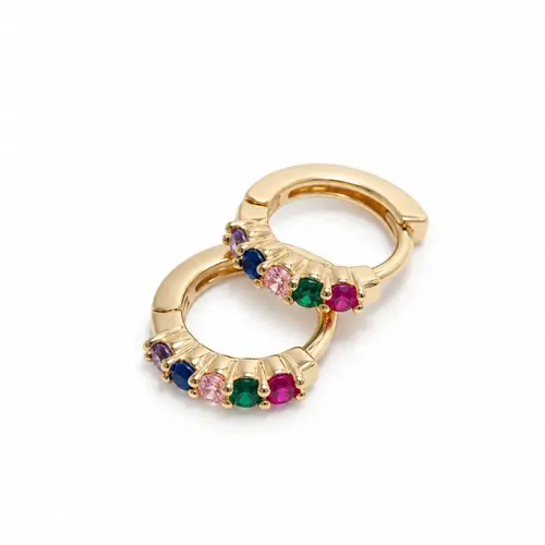 ARGOLA COLORIDA BANHADA A OURO 18K
