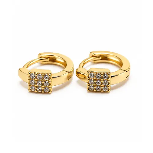 ARGOLA CRAVEJADA BANHADA A OURO 18K