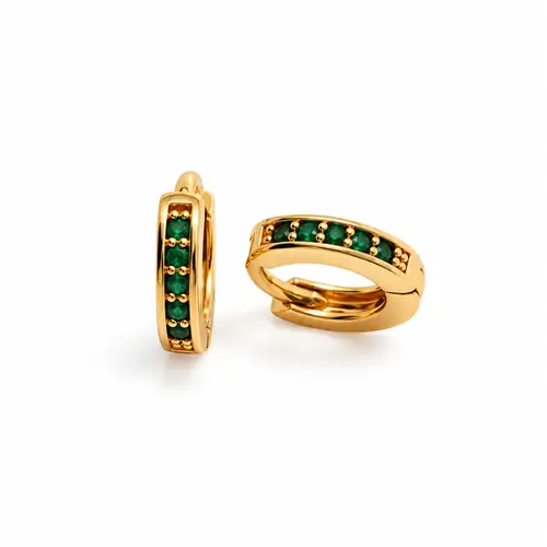 ARGOLA VERDE P BANHADA A OURO 18K