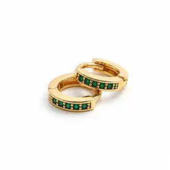 ARGOLA VERDE P BANHADA A OURO 18K