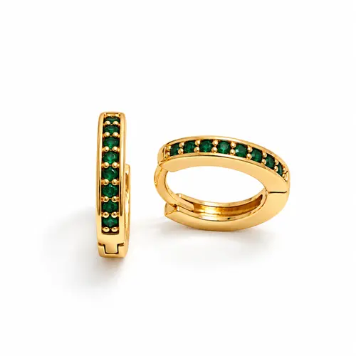 ARGOLA VERDE M BANHADA A OURO 18K