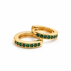 ARGOLA VERDE M BANHADA A OURO 18K