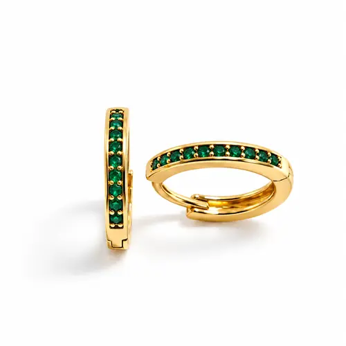 ARGOLA VERDE G BANHADA A OURO 18K