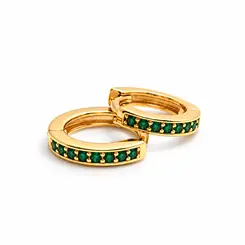 ARGOLA VERDE G BANHADA A OURO 18K