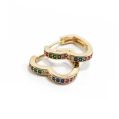 ARGOLA CORAÇÃO COLORIDO G BANHADA OURO 18K
