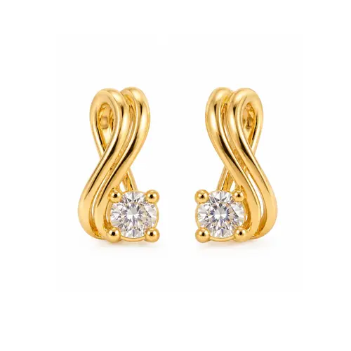 BRINCO INFINITO COM PEDRA BANHADO A OURO 18K