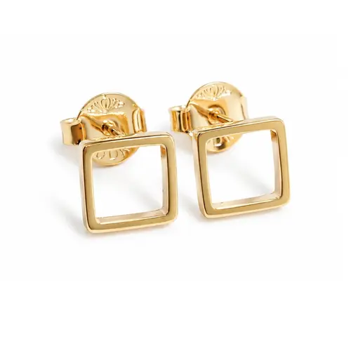 BRINCO QUADRADO P BANHADO A OURO 18K