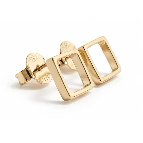 BRINCO QUADRADO P BANHADO A OURO 18K