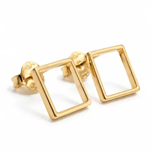 BRINCO QUADRADO M BANHADO A OURO 18K