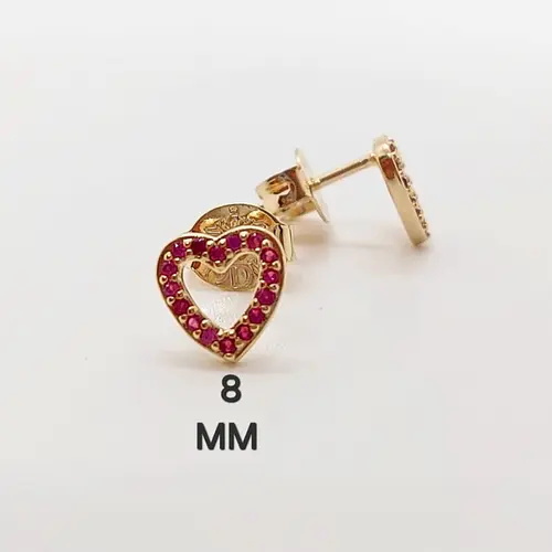 Conjunto Coração Infantil Banhado a Ouro 18K