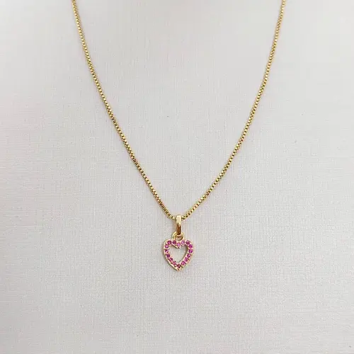 Conjunto Coração Infantil Banhado a Ouro 18K