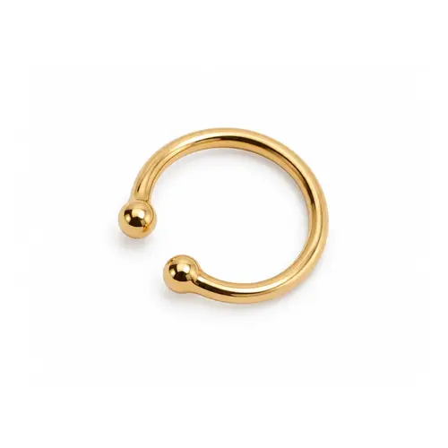 PIERCING FAKE LISO BANHADO A OURO 18K