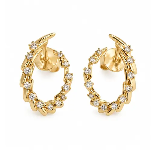 BRINCO CRAVEJADO BANHADO A OURO 18K