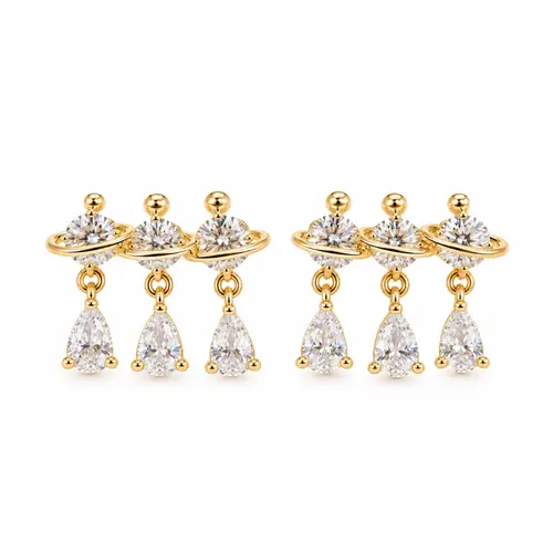 BRINCO TRIPLO BANHADO A OURO 18K